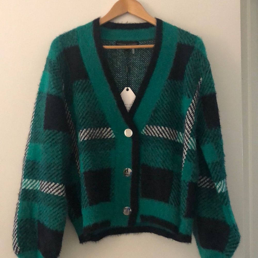 Fuzzy green sweater